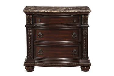 Cavalier Cherry Nightstand With Marble Top