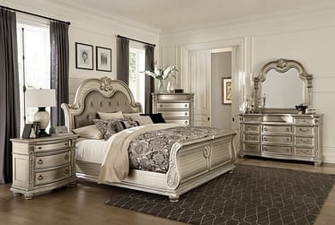 Cavalier Silver Queen 5 Piece Bedroom Set