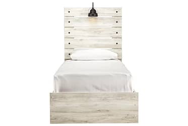Cambeck Whitewash Twin Lighted Panel Bed