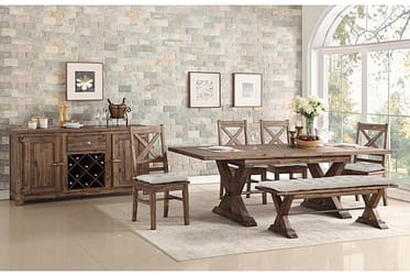 D0526 6 Piece Dining Set With Bench