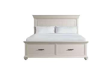 Slater White King Bed With Storage