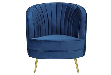 Sophia Blue Channel Tufted Chair