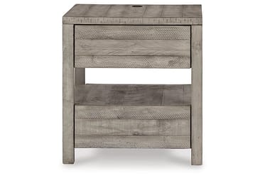 Naydell Gray 2 Drawer End Table