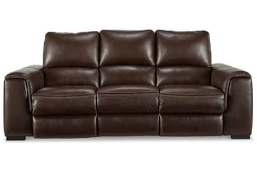 Alessandro Walnut Leather Power Reclining Sofa