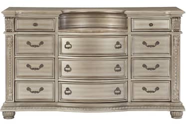 Cavalier Silver Dresser With Marble Insert