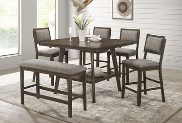 Ember Counter Height 6 Piece Dining Set With Bench