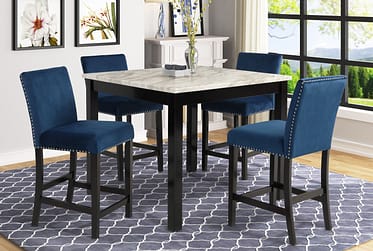 Lennon Blue Counter Height 5 Piece Dining Set
