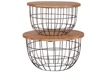 Akins 2 Piece Nesting Caged Accent Tables