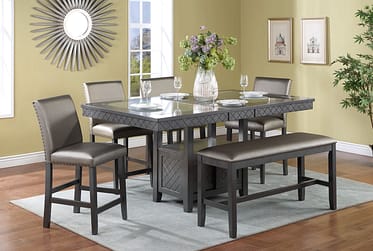 Bankston Counter Height 6 Piece Dining Set With Bench