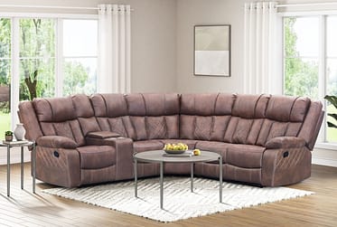 Lux Brown 3-Piece Power Reclining Sectional