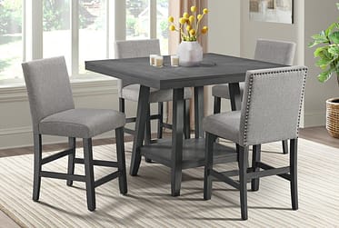 Seneca Gray Counter Height 6 Piece Dining Set With Bench