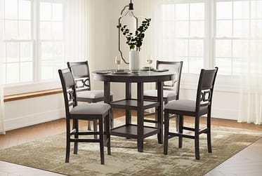 Langwest Brown Counter Height 5 Piece Dining Set