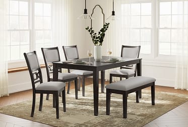 Langwest Brown 6 Piece Dining Set With Bench