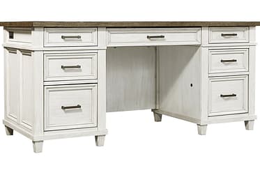 Caraway Aged Ivory 66″ Executive Desk