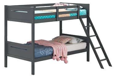 Littleton Gray Twin Over Twin Bunk Bed