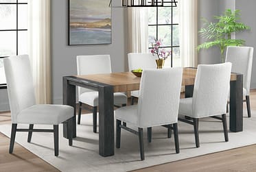 Breckenridge Two-Tone 7 Piece Dining Set With High Chairs