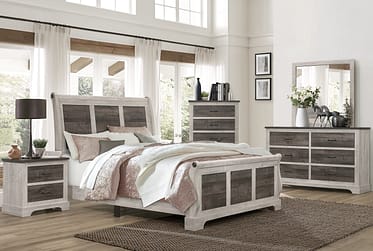 SH2235 Two-Tone King 4 Piece Bedroom Set