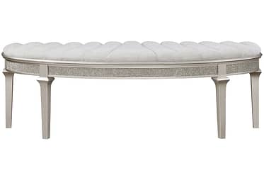 Evangeline Silver Oak Upholstered Bench