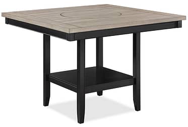 Fulton Light Gray Counter Height Dining Table With Lazy Susan