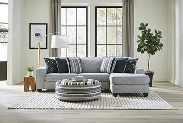 Persia Indigo 2-Piece Sectional With Chaise