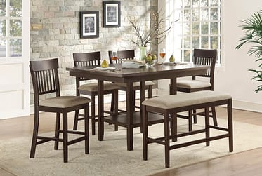 Balin Counter Height 6 Piece Dining Set With Bench