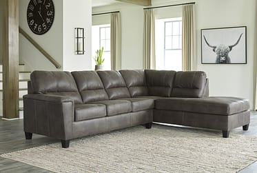 Navi Smoke 2-Piece Sectional With Chaise