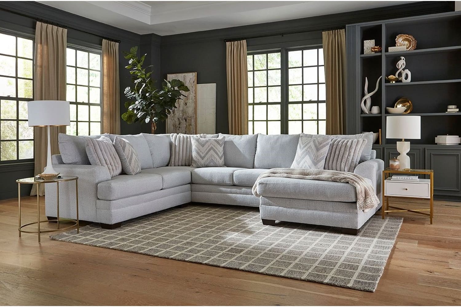 Pippa Light Gray 3 Piece Sectional