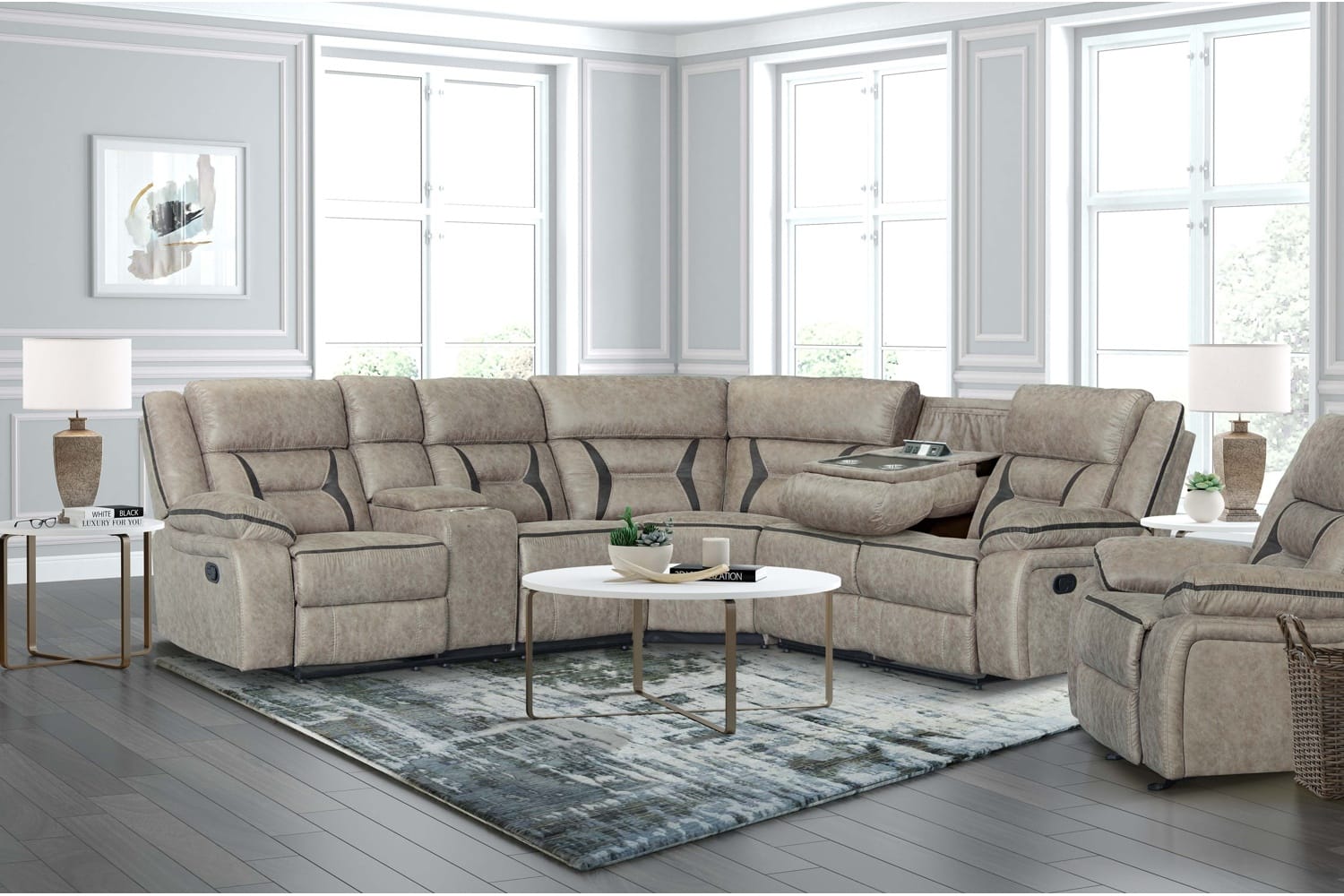 Acropolis Taupe Reclining 3 Piece