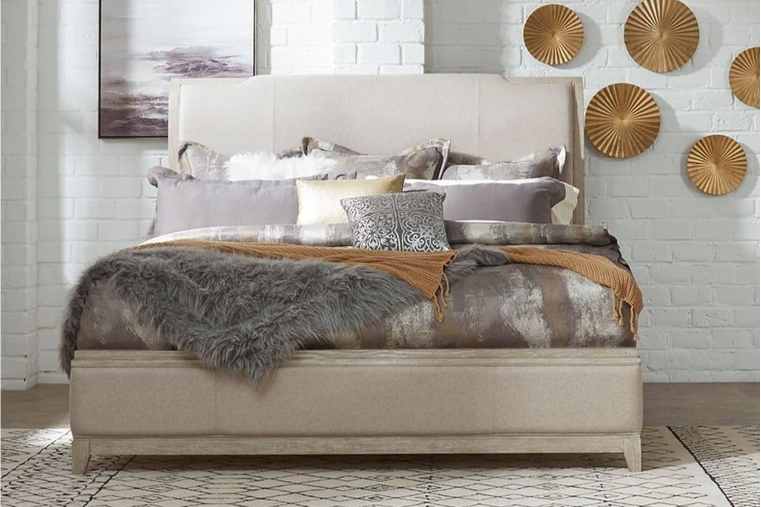 Belmar Upholstered King Sleigh Bed - Georgia Furniture Mart