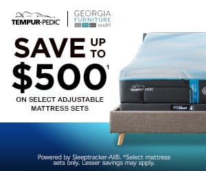 Tempur-Pedic adjustable mattress with up to $500 savings at Georgia Furniture Mart.
