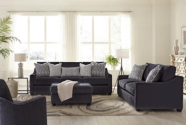Dakota Navy 2 Piece Sofa & Loveseat Set