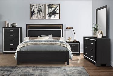 Bellante Black Queen 4 Piece Bedroom Set