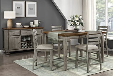 Tigard Gray Counter Height 5 Piece Dining Set