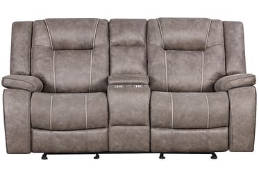 Blake Desert Taupe Reclining Loveseat With Console