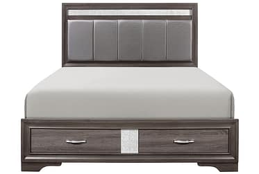 Luster Gray King Storage Bed