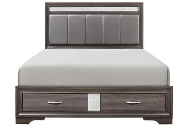 Luster Gray Queen Storage Bed