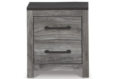 Bronyan Dark Gray 2-Drawer Nightstand