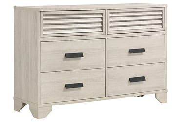 Sarter White 6-Drawer Dresser