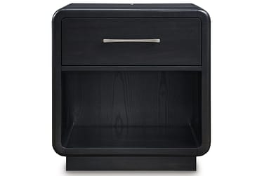 Rowanbeck Black 1-Drawer Nightstand