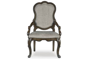 Maylee Brown Upholstery Dining Arm Chair