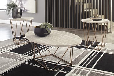 Tarica Two-Tone 3 Piece Occasional Table Set