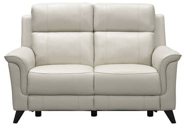 Kester Laurel Cream Leather Power Loveseat