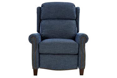 Meade Tweed Indigo Pushback Recliner