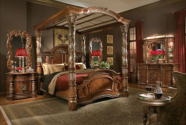 Villa Valencia King Canopy 4 Piece Bedroom Set