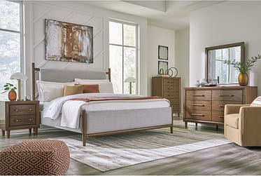 Lyncott Upholstered Queen 5 Piece Bedroom Set