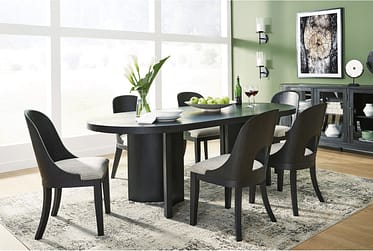Rowanbeck Black 7 Piece Dining Set