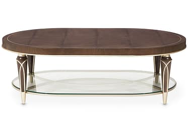 Villa Cherie Hazelnut Oval Coffee Table By Michael Amini