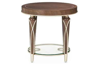 Villa Cherie Hazelnut End Table By Michael Amini