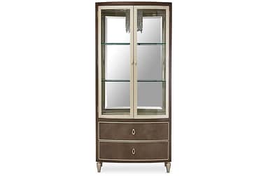Villa Cherie Hazelnut Display Cabinet By Michael Amini