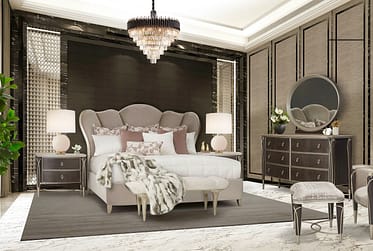 Villa Cherie Hazelnut King 4 Piece Bedroom Set By Michael Amini